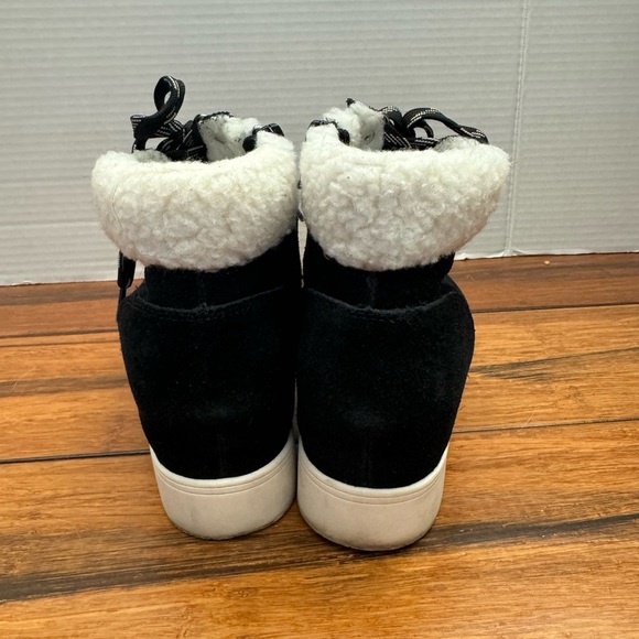 Steve Madden Women's Suede Sherpa Lined Lace Up Ankle Winter Boots Size 7 - Picture 8 of 10